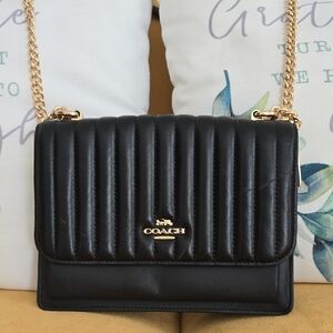 Coach Black Crossbody Bag with Gold Chain